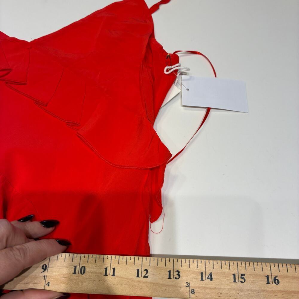 NEW Good American Red Bias Cut Midi Dress Sz Medium - Picture 10 of 12